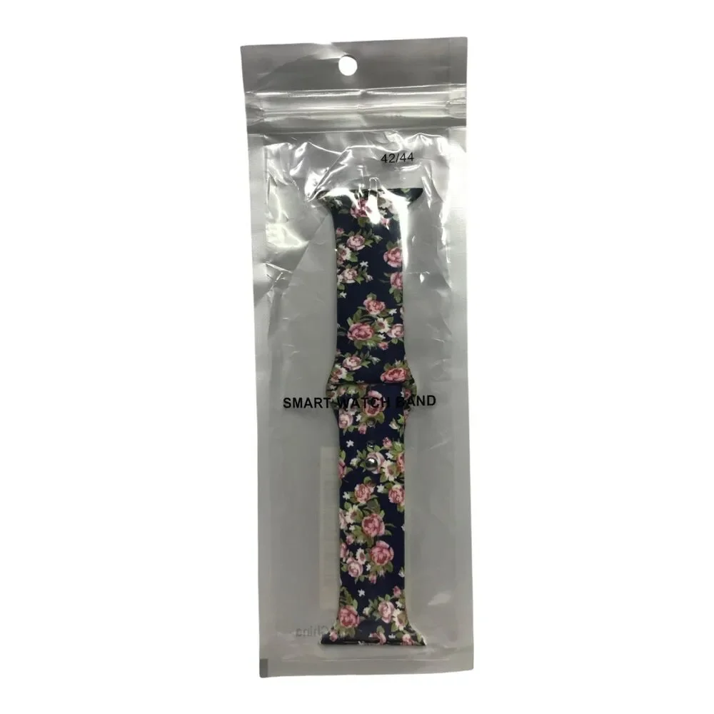 Navy Blue Pink Rose Floral Band - 42mm 44mm Small Medium